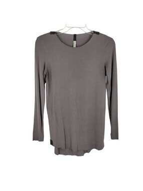 Henriette Steffensen Taupe Long Sleeve Top Medium Soft Stretch Minimalist Casual